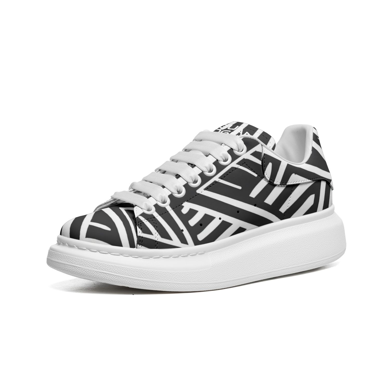 Unisex Non Slip Lace Up PU Leather Sneakers