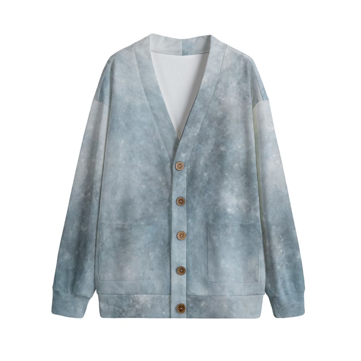 Unisex V-Neck Knitted Fleece Cardigan