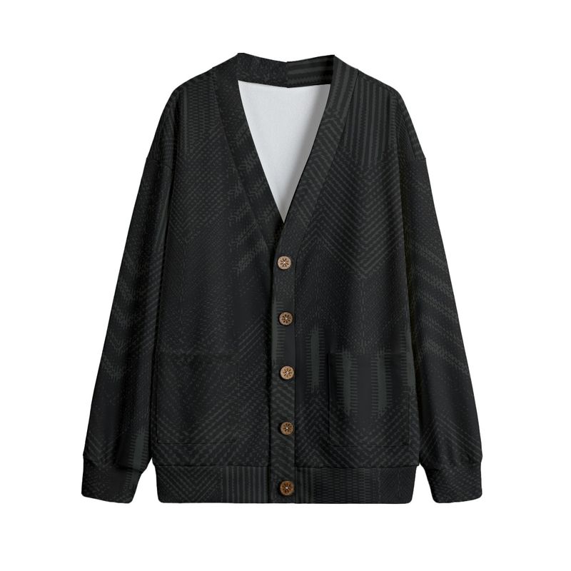 Unisex V-Neck Knitted Fleece Cardigan
