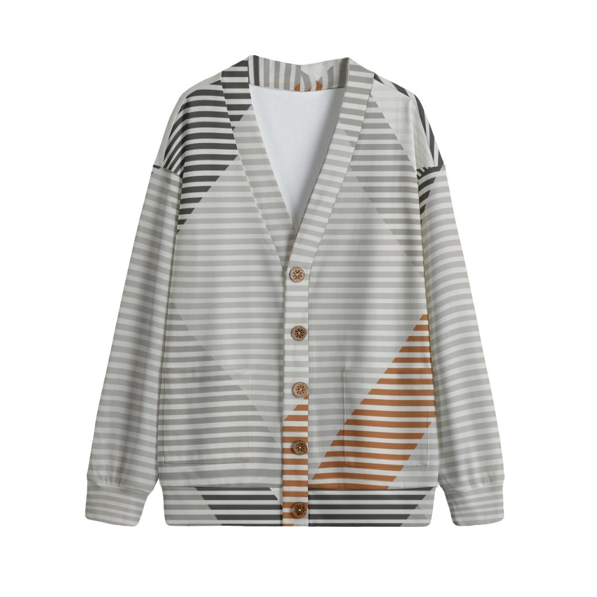 Unisex V-Neck Knitted Fleece Cardigan