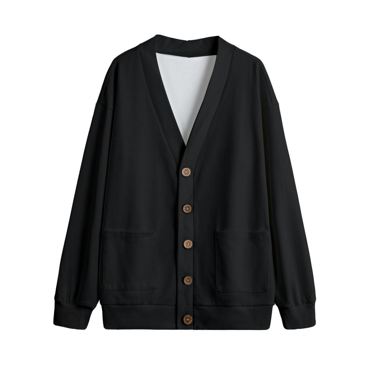 Unisex V-Neck Knitted Fleece Cardigan