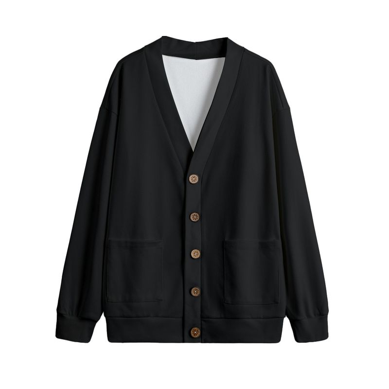 Unisex V-Neck Knitted Fleece Cardigan