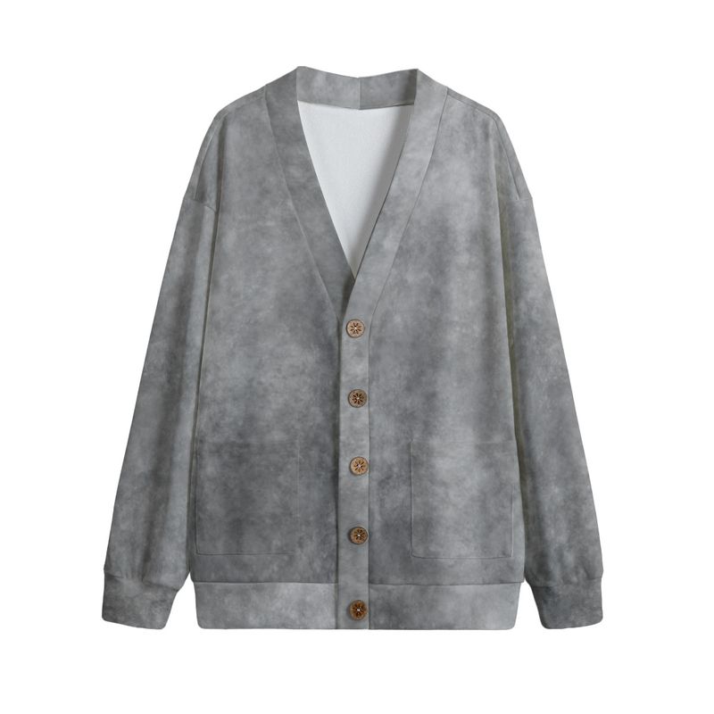 Unisex V-Neck Knitted Fleece Cardigan
