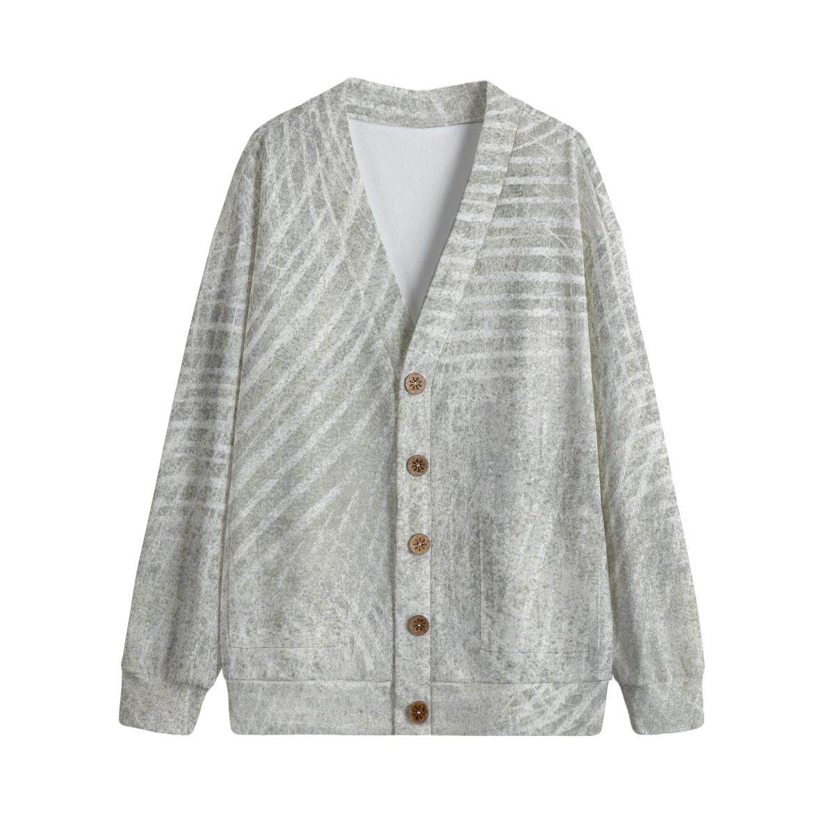 Unisex V-Neck Knitted Fleece Cardigan