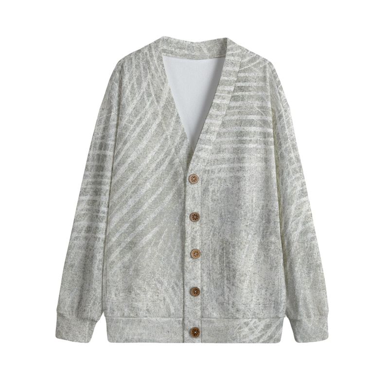 Unisex V-Neck Knitted Fleece Cardigan