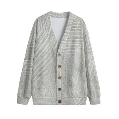 Unisex V-Neck Knitted Fleece Cardigan