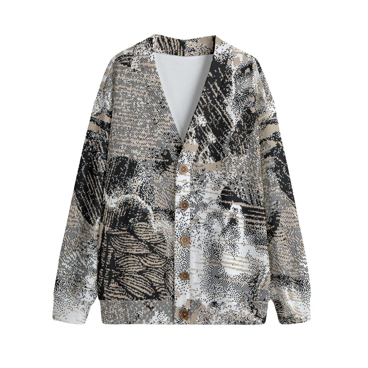 Unisex V-Neck Knitted Fleece Cardigan