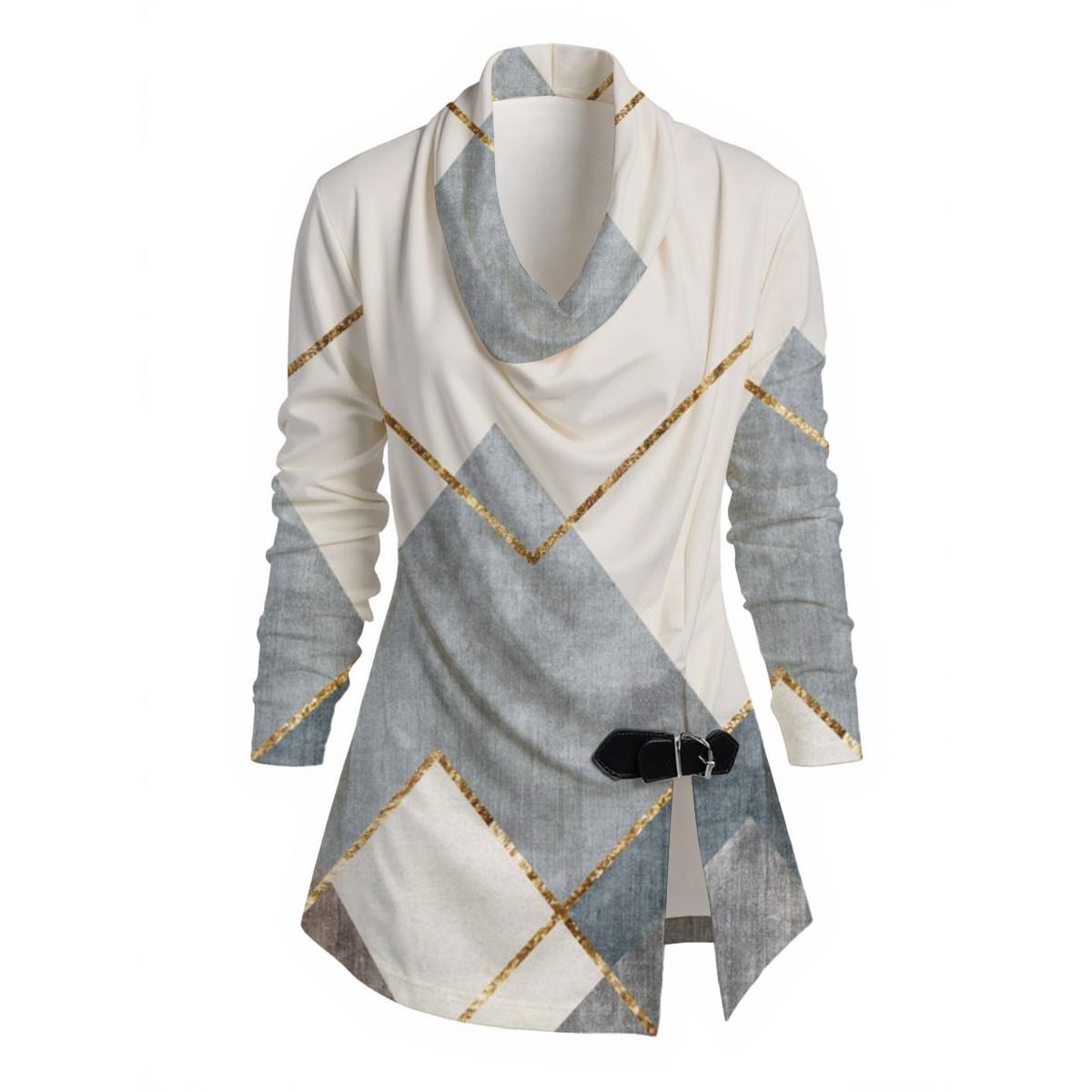 Women&#39;s Draped Long Sleeve Top