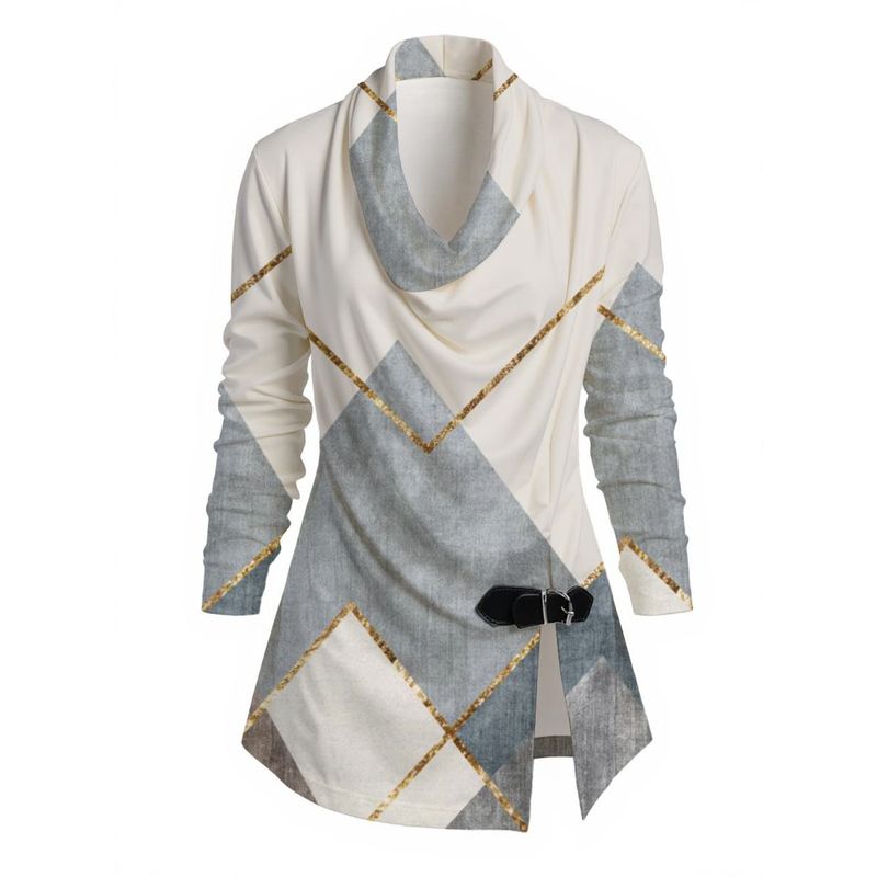 Women&#39;s Draped Long Sleeve Top