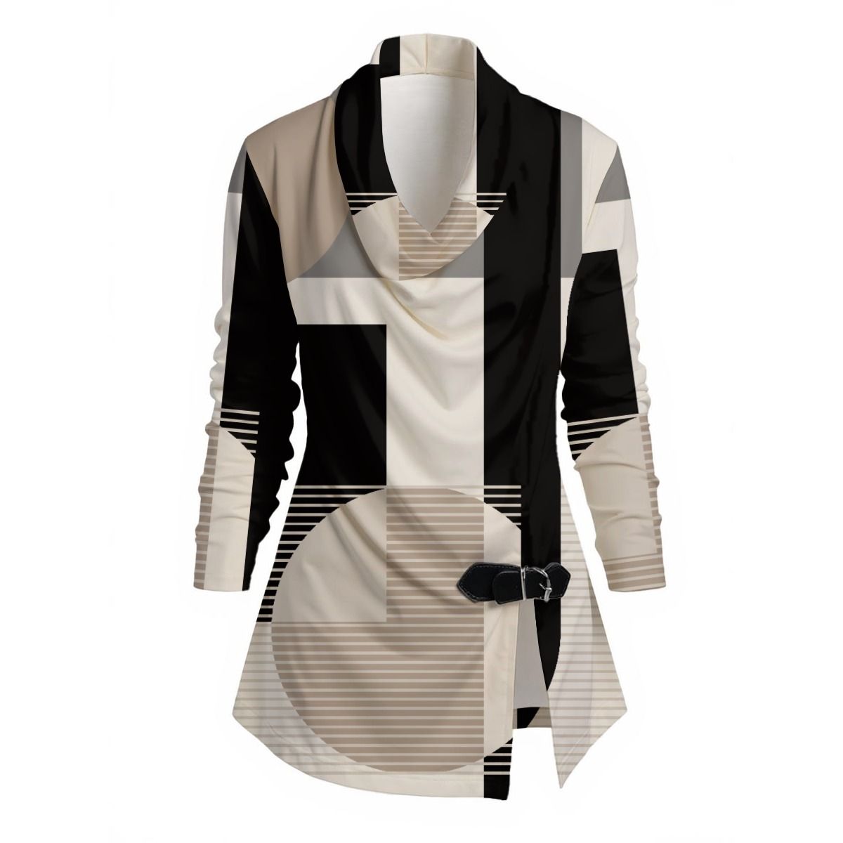 Women&#39;s Draped Long Sleeve Top