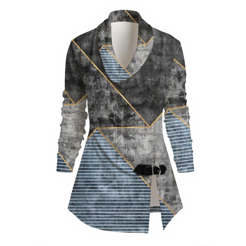 Women&#39;s Draped Long Sleeve Top