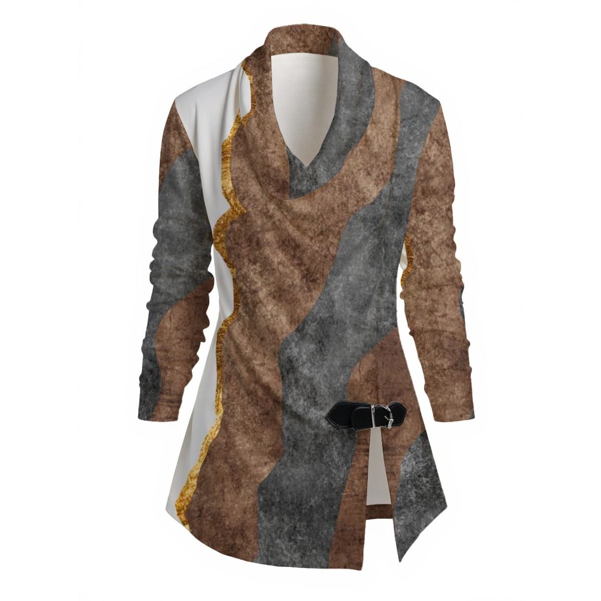 Women&#39;s Draped Long Sleeve Top