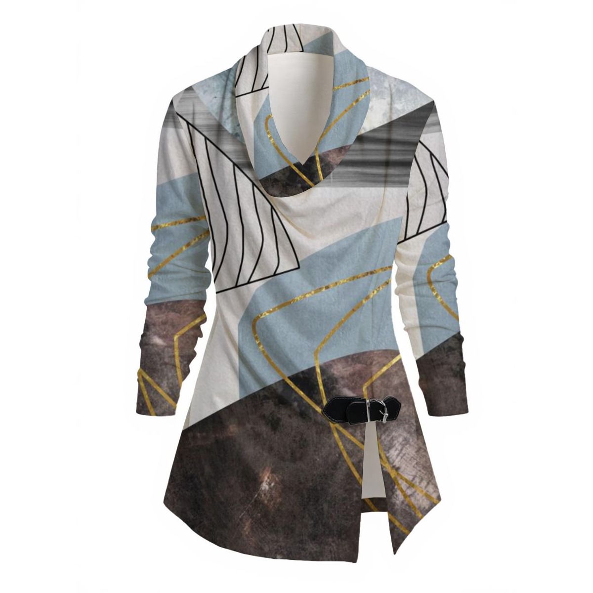 Women&#39;s Draped Long Sleeve Top