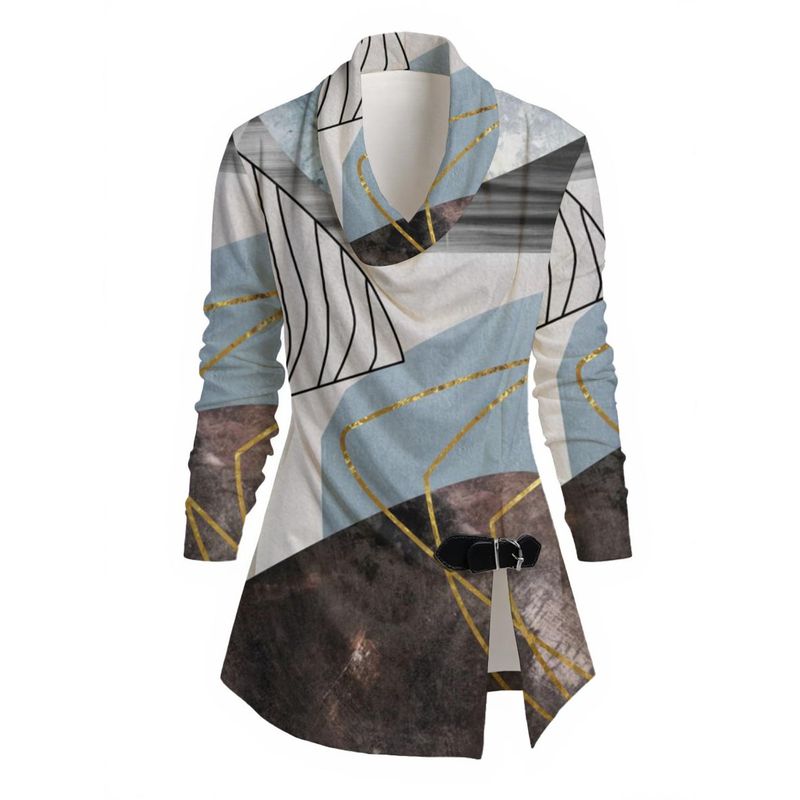 Women&#39;s Draped Long Sleeve Top