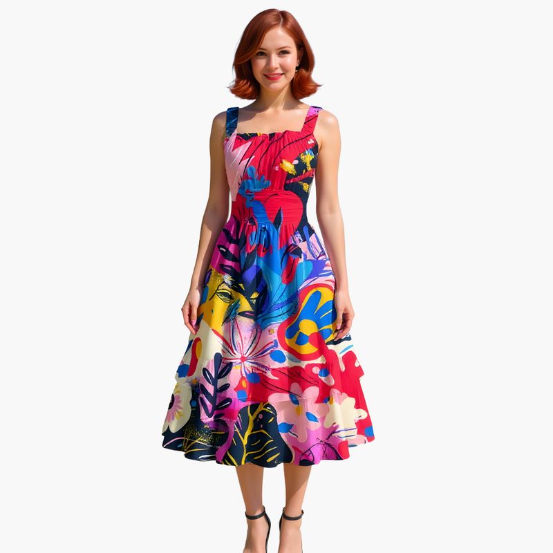 Tropical Breeze Midi Dress