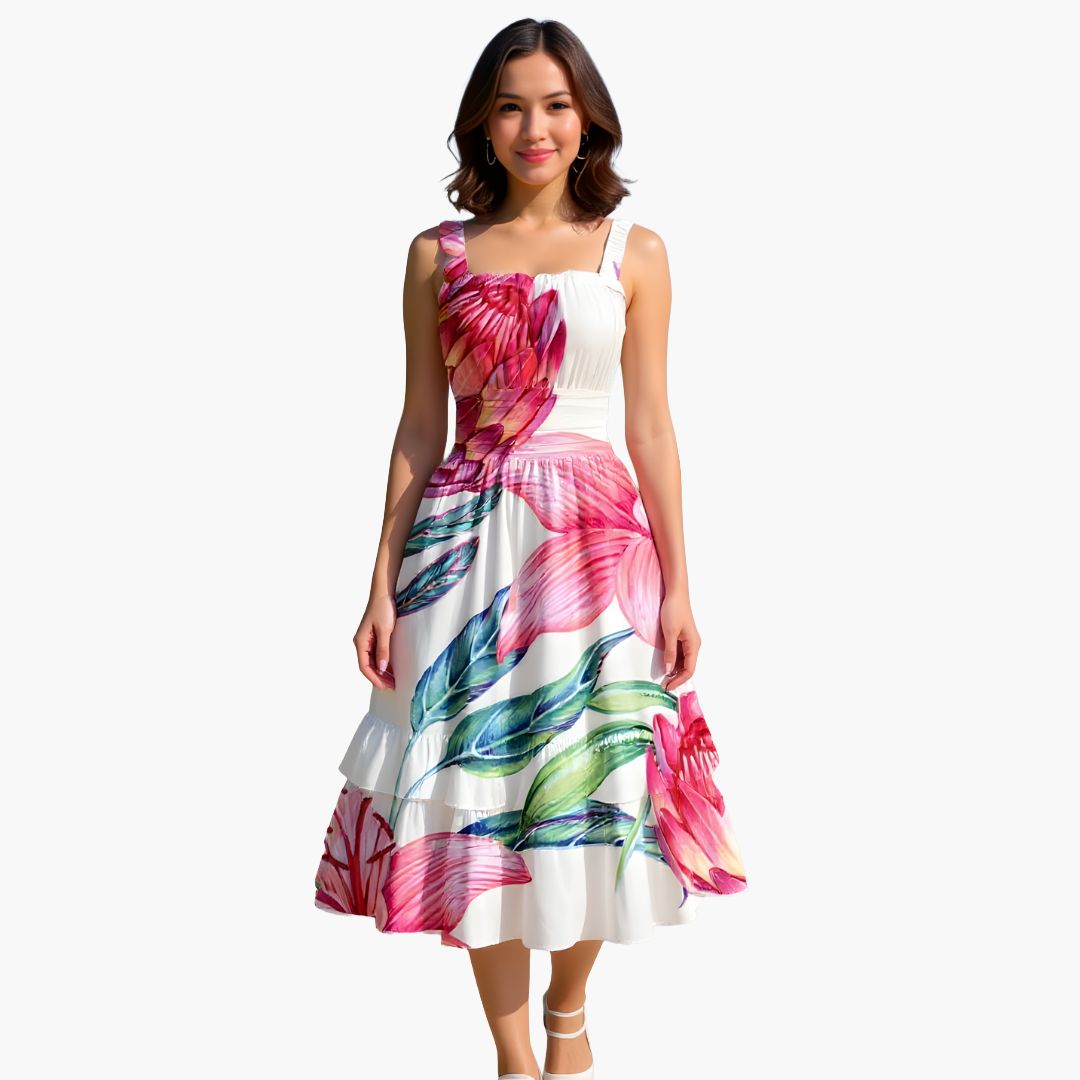 Tropical Breeze Midi Dress