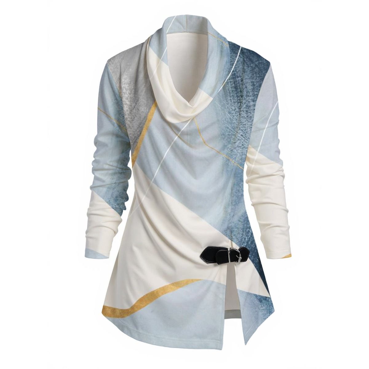 Women&#39;s Draped Long Sleeve Top