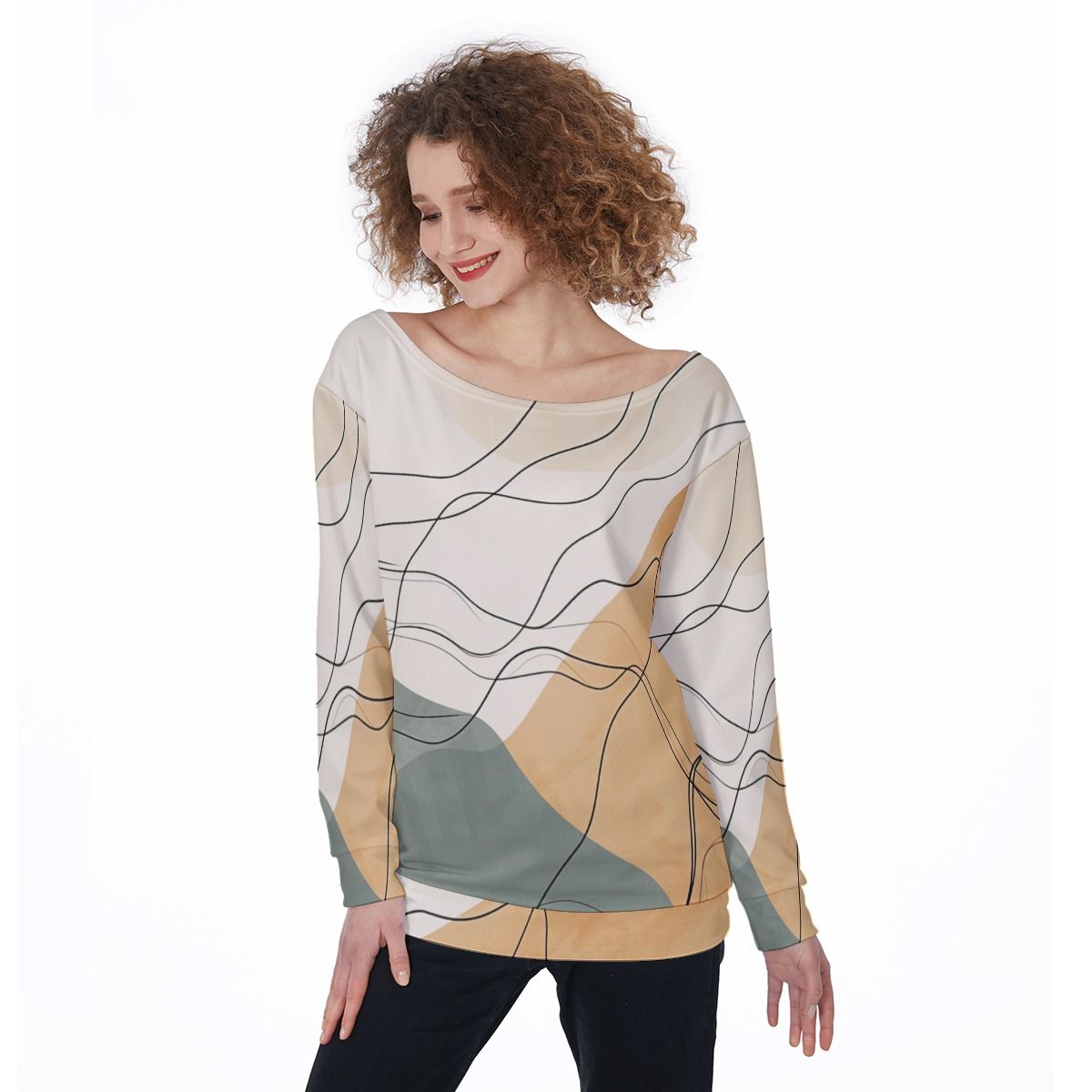 Women&#39;s Off-Shoulder Sweatshirt
