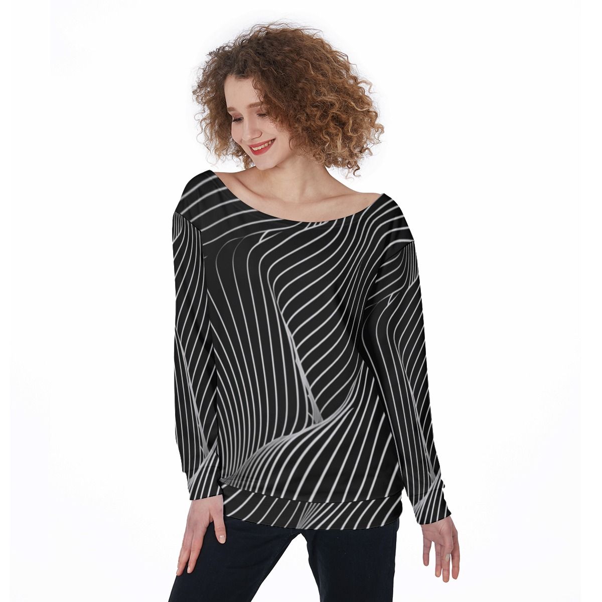 Women&#39;s Off-Shoulder Sweatshirt