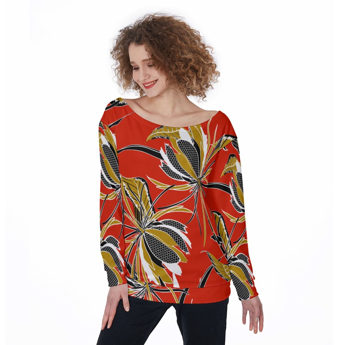 Women&#39;s Off-Shoulder Sweatshirt