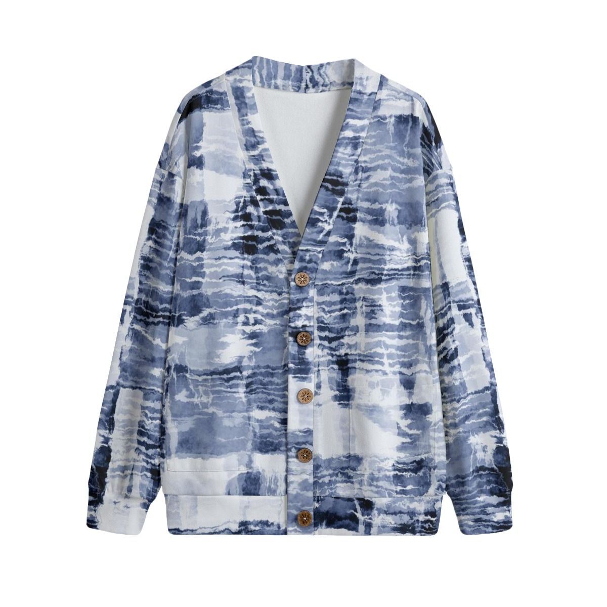 Unisex V-Neck Knitted Fleece Cardigan