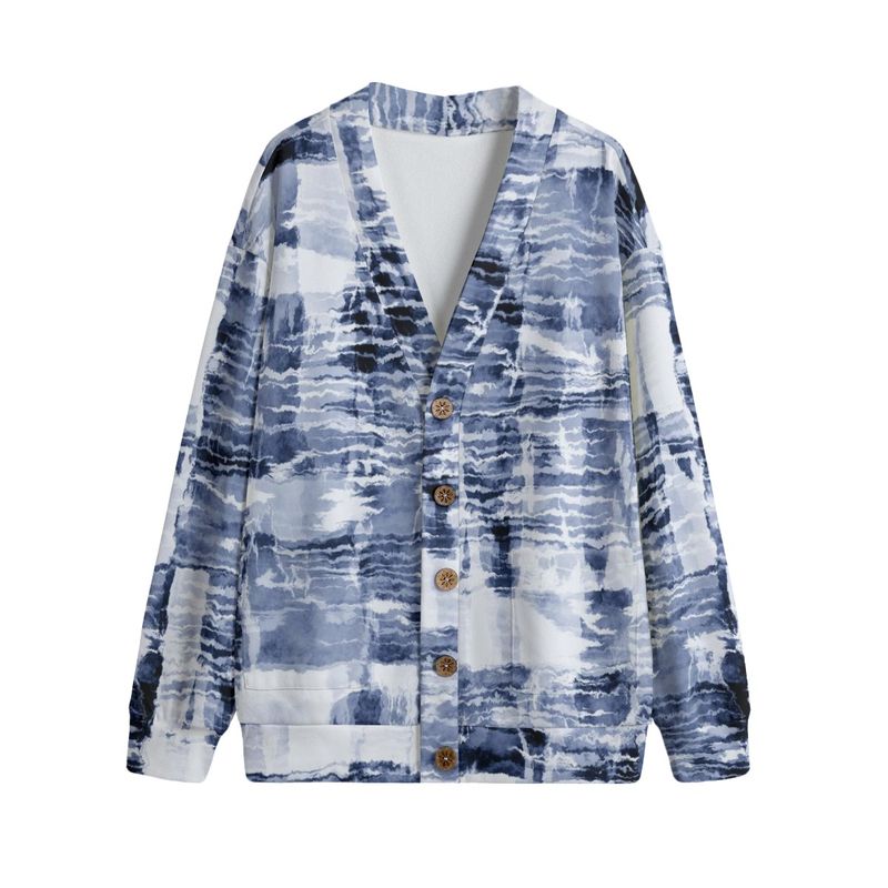 Unisex V-Neck Knitted Fleece Cardigan