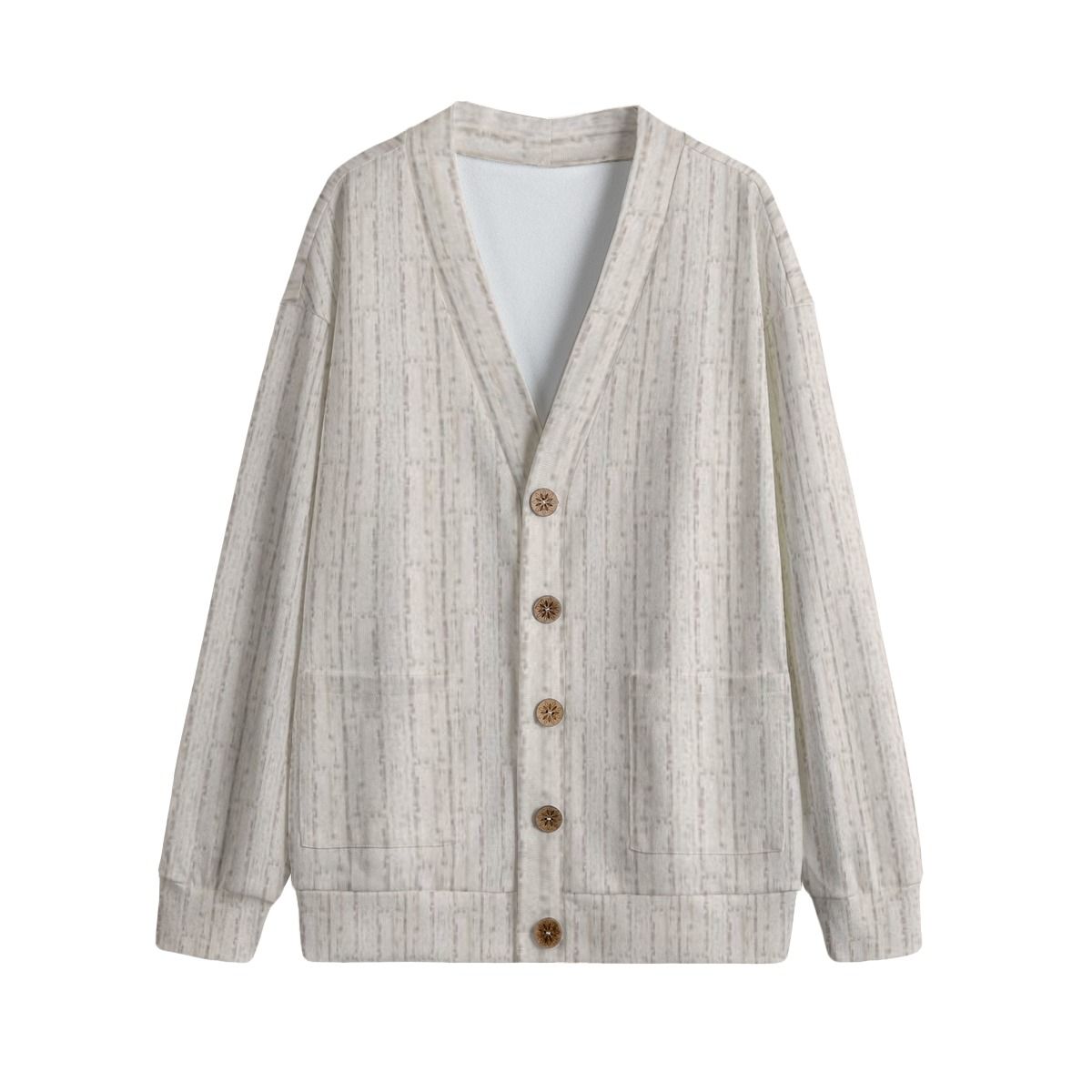 Unisex V-Neck Knitted Fleece Cardigan