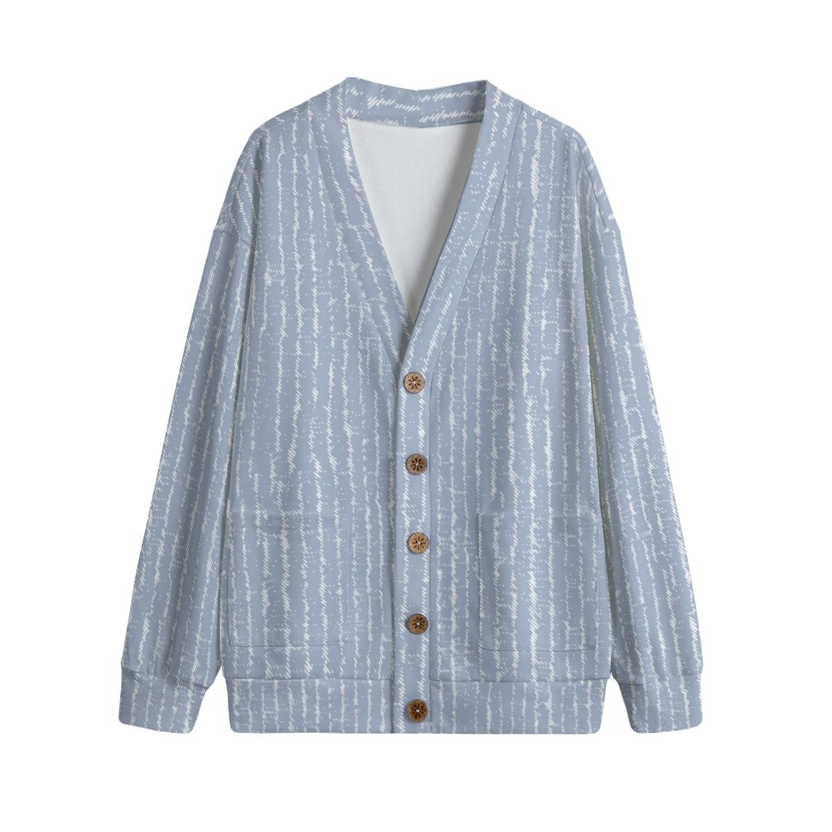 Unisex V-Neck Knitted Fleece Cardigan