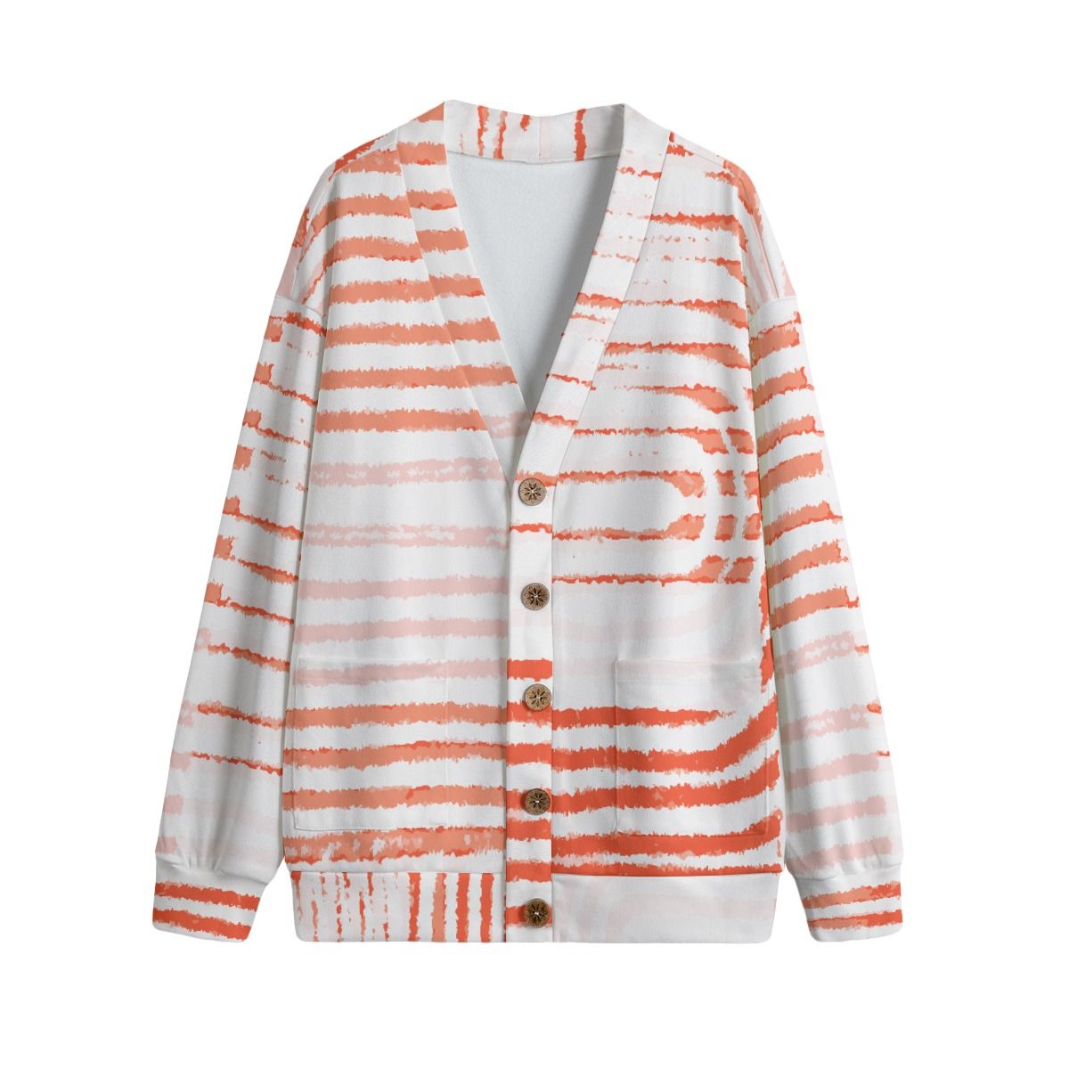 Unisex V-Neck Knitted Fleece Cardigan