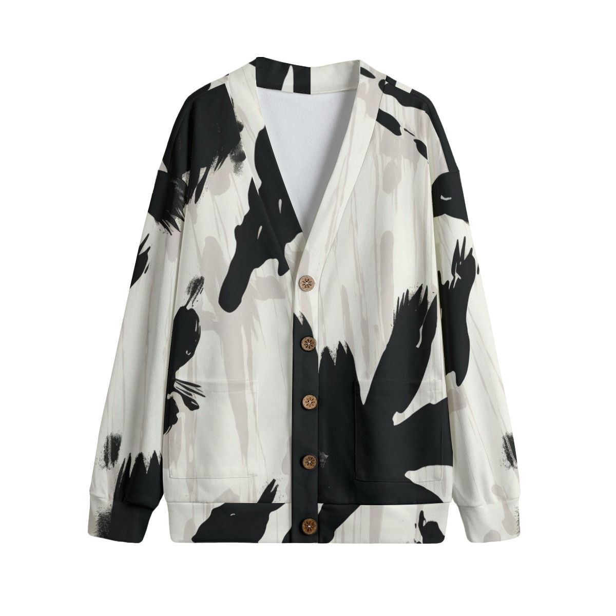Unisex V-Neck Knitted Fleece Cardigan
