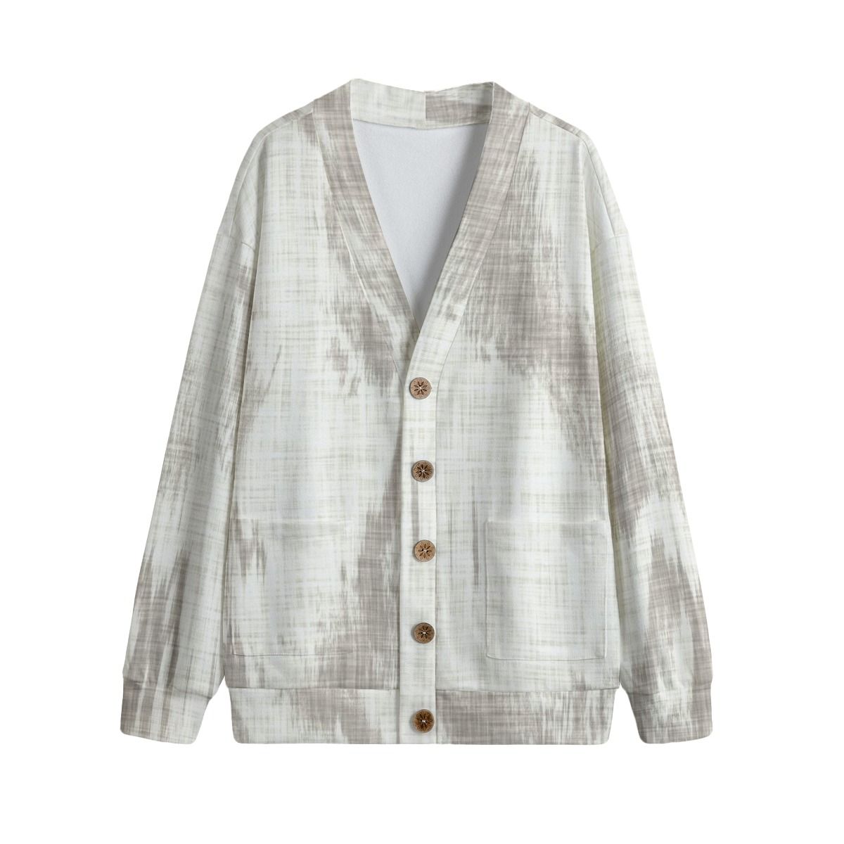 Unisex V-Neck Knitted Fleece Cardigan