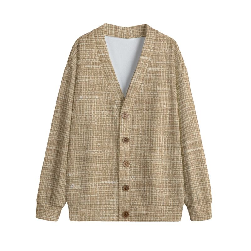 Unisex V-Neck Knitted Fleece Cardigan