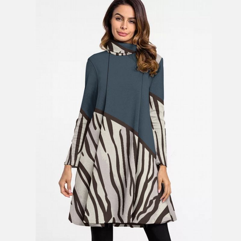 Women&#39;s Turtleneck Long Sleeve Dress