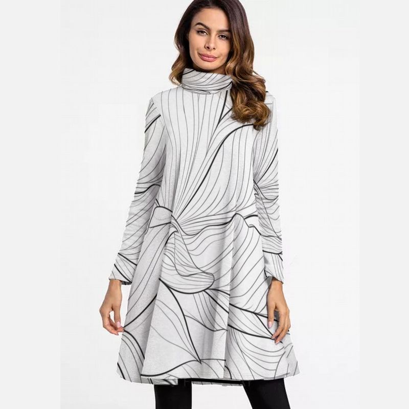 Women&#39;s Turtleneck Long Sleeve Dress