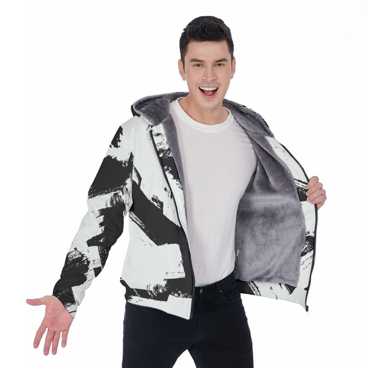 Men&#39;s Sherpa Fleece Zip Up Hoodie