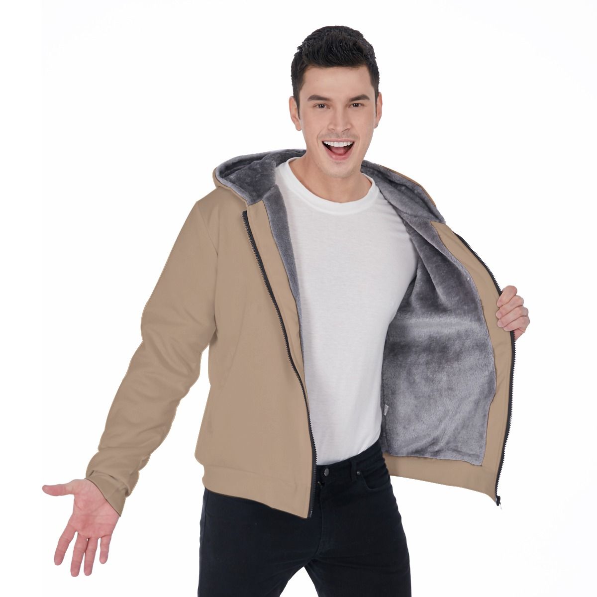 Men&#39;s Sherpa Fleece Zip Up Hoodie