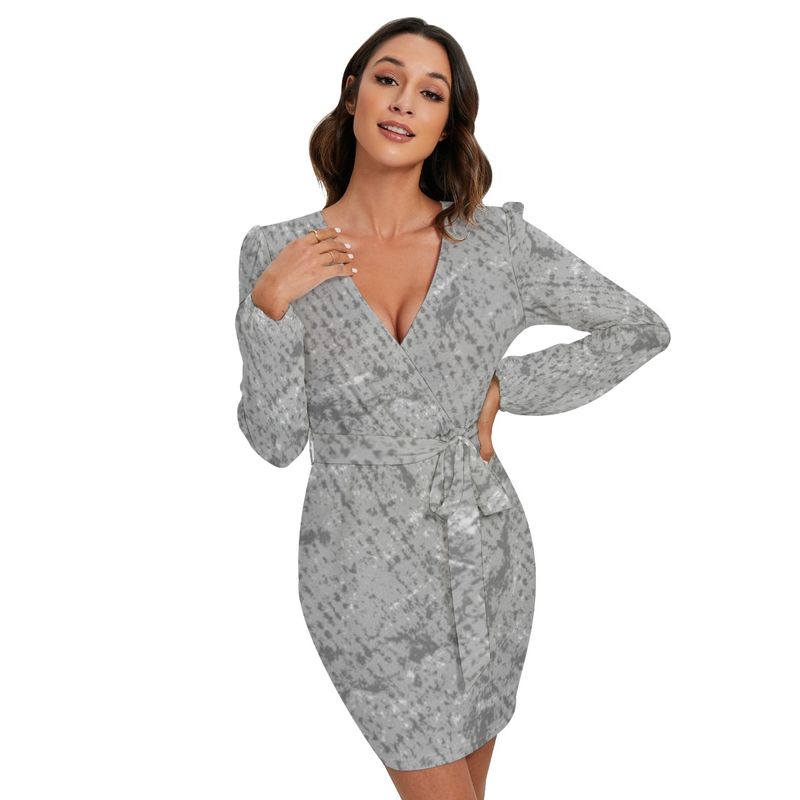 Women&#39;s Long Slv Dress With Waist Belt