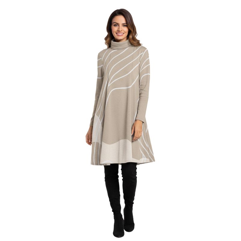 Women&#39;s Turtleneck Long Sleeve Dress