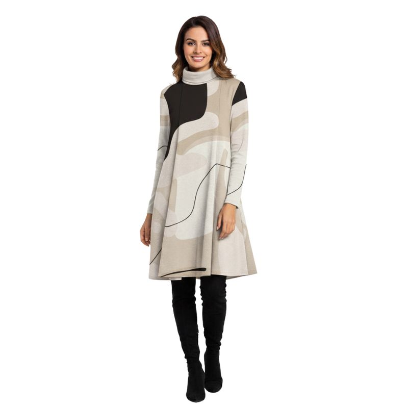 Women&#39;s Turtleneck Long Sleeve Dress