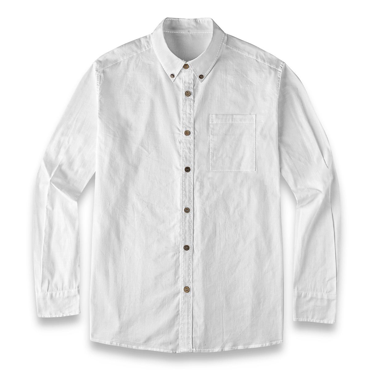 Men&#39;s Cotton Casual Lapel Long Sleeve Shirt