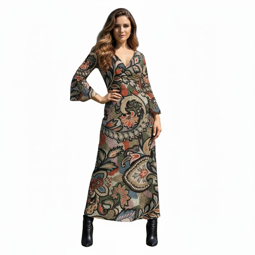 Artisan V-Neck Maxi Dress