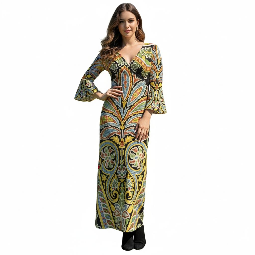 Artisan V-Neck Maxi Dress