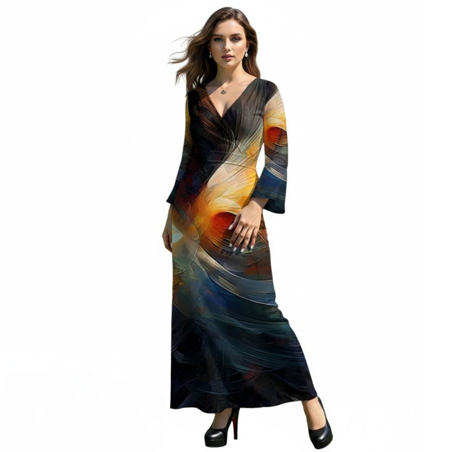 Artisan V-Neck Maxi Dress