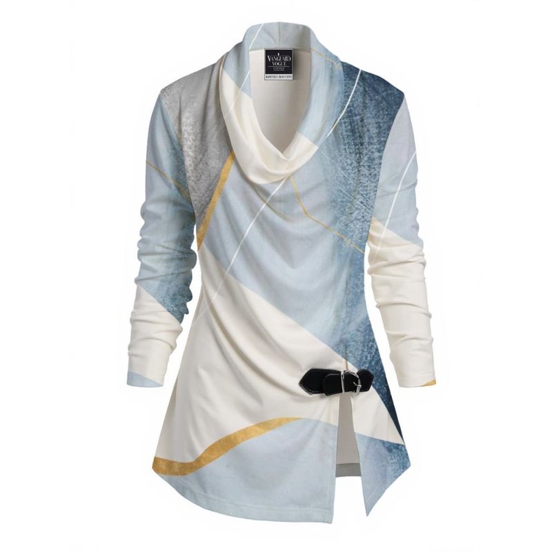 Women&#39;s Draped Long Sleeve Top