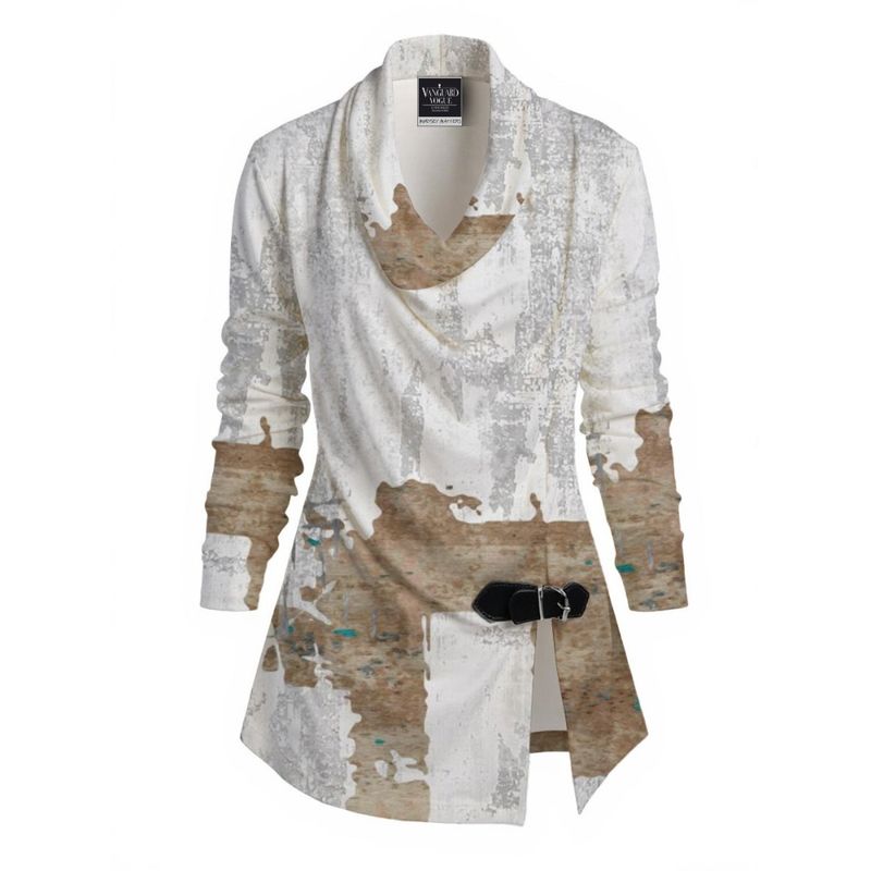 Women&#39;s Draped Long Sleeve Top