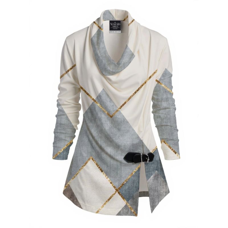 Women&#39;s Draped Long Sleeve Top