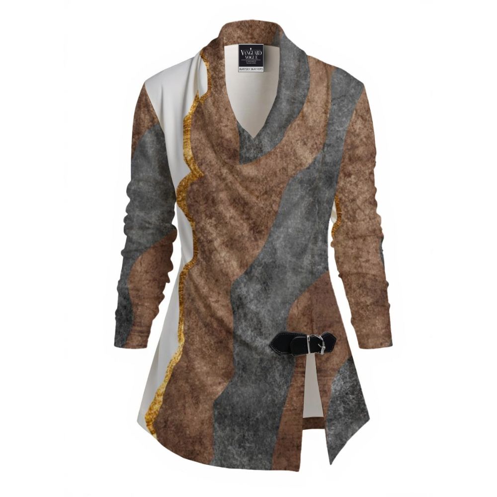 Women&#39;s Draped Long Sleeve Top