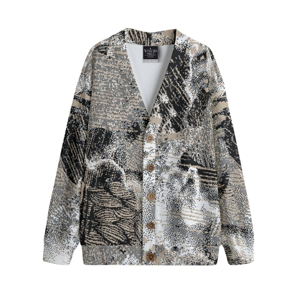 Unisex V-Neck Knitted Fleece Cardigan
