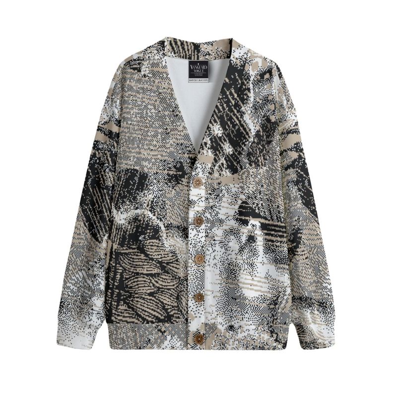 Unisex V-Neck Knitted Fleece Cardigan