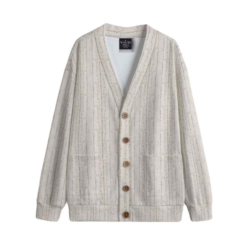 Unisex V-Neck Knitted Fleece Cardigan